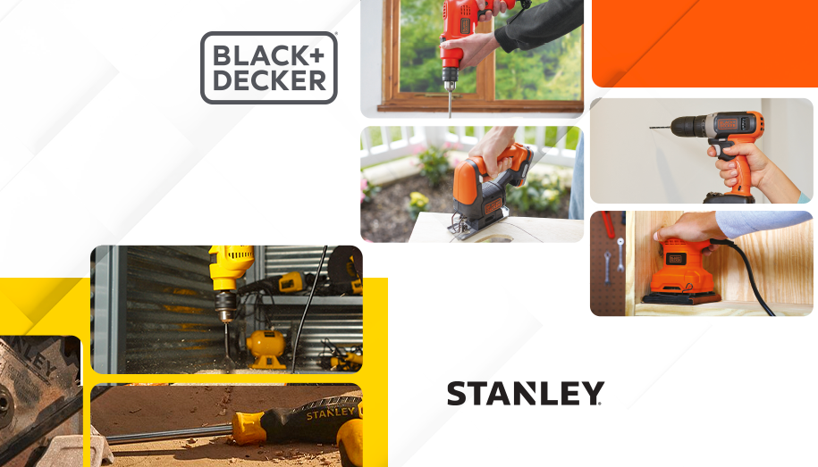 Stanley e Black+Decker Grandes marcas de ferramentas aqui na Hayamax